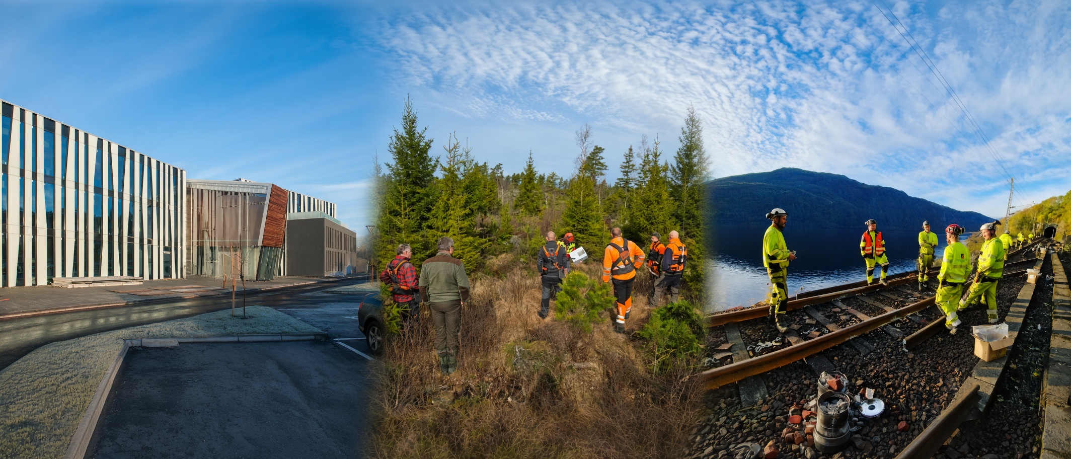 Bygg, skog og jernbane – Strides tre avdelinger